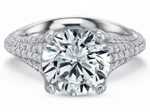 Micro Pave Diamond Engagement Ring