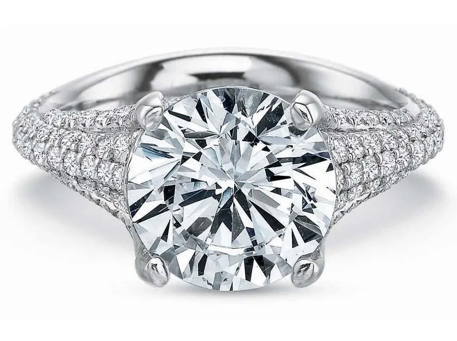 Micro Pave Diamond Engagement Ring