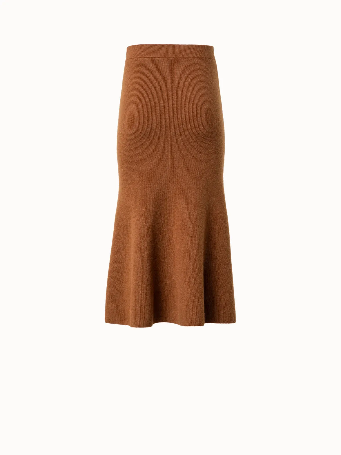 Midi Knit Skirt in Ribbed Cashmere