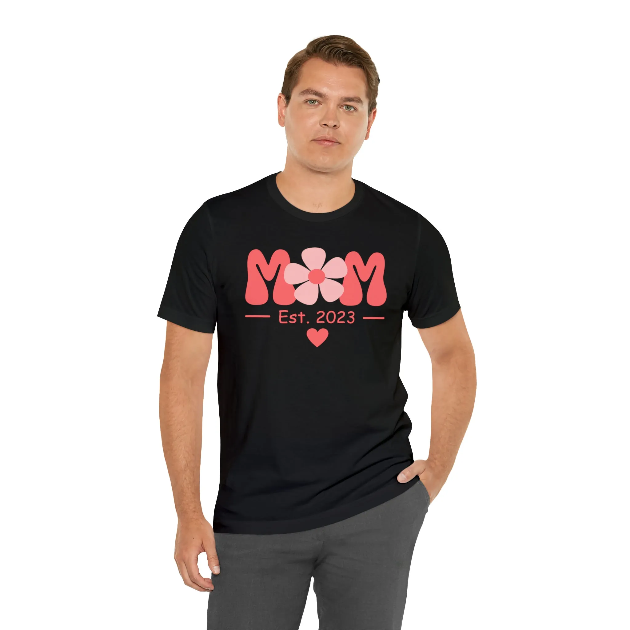 Mom Est. 2023 Mom to Be  T-Shirt | Expecting Baby Tee |  Bella Canvas 3001 Unisex |  Short Sleeve Tshirt