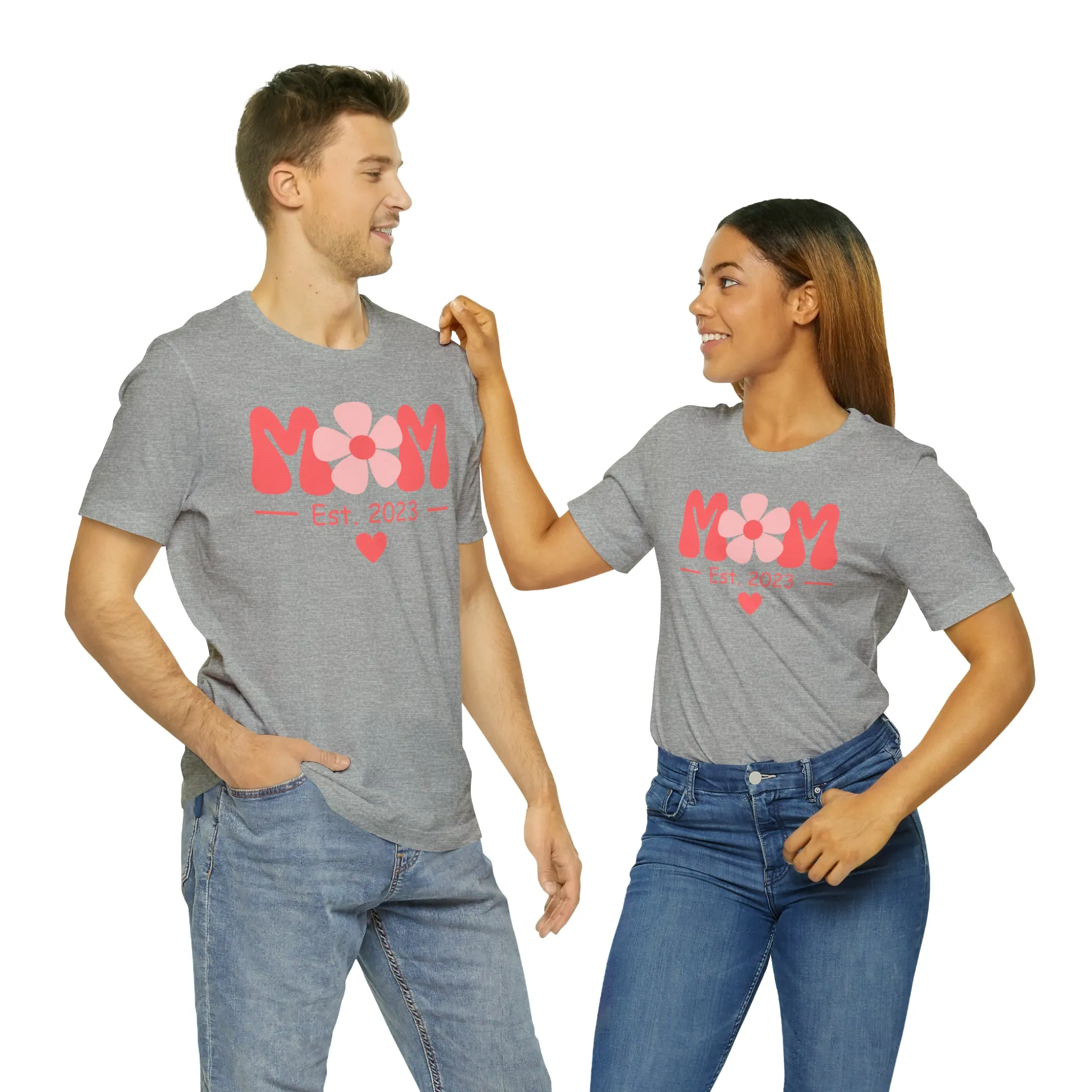 Mom Est. 2023 Mom to Be  T-Shirt | Expecting Baby Tee |  Bella Canvas 3001 Unisex |  Short Sleeve Tshirt