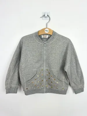Monnalisa Fun sparkle zip sweatshirt 3y