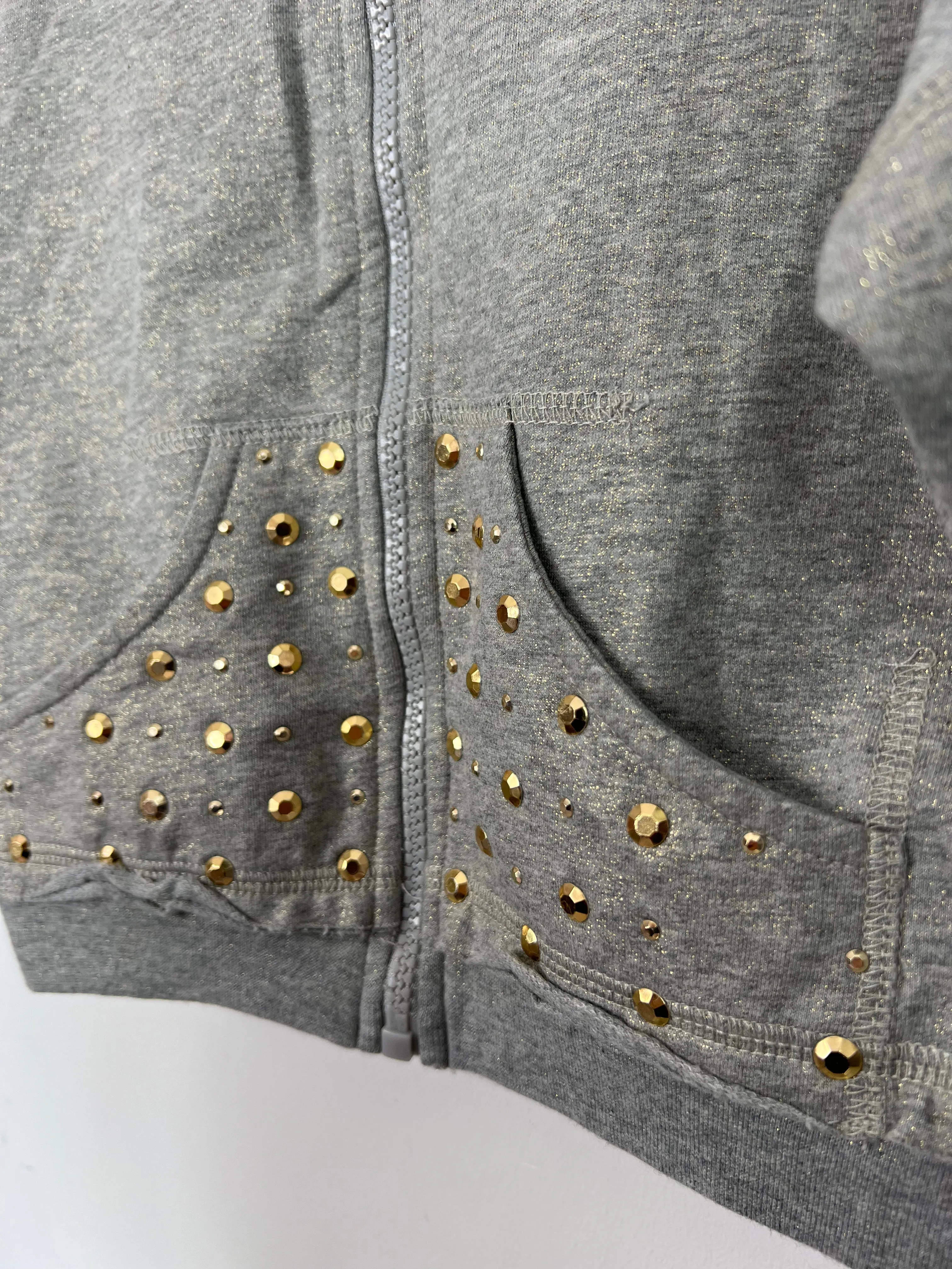 Monnalisa Fun sparkle zip sweatshirt 3y