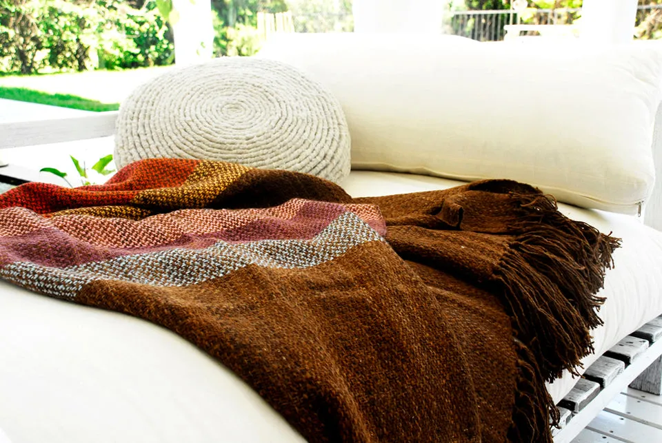 Multicolor Wool Throw Blanket