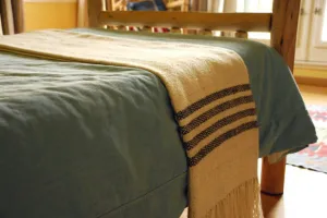 Natural Black Stripes Woven Throw Blanket