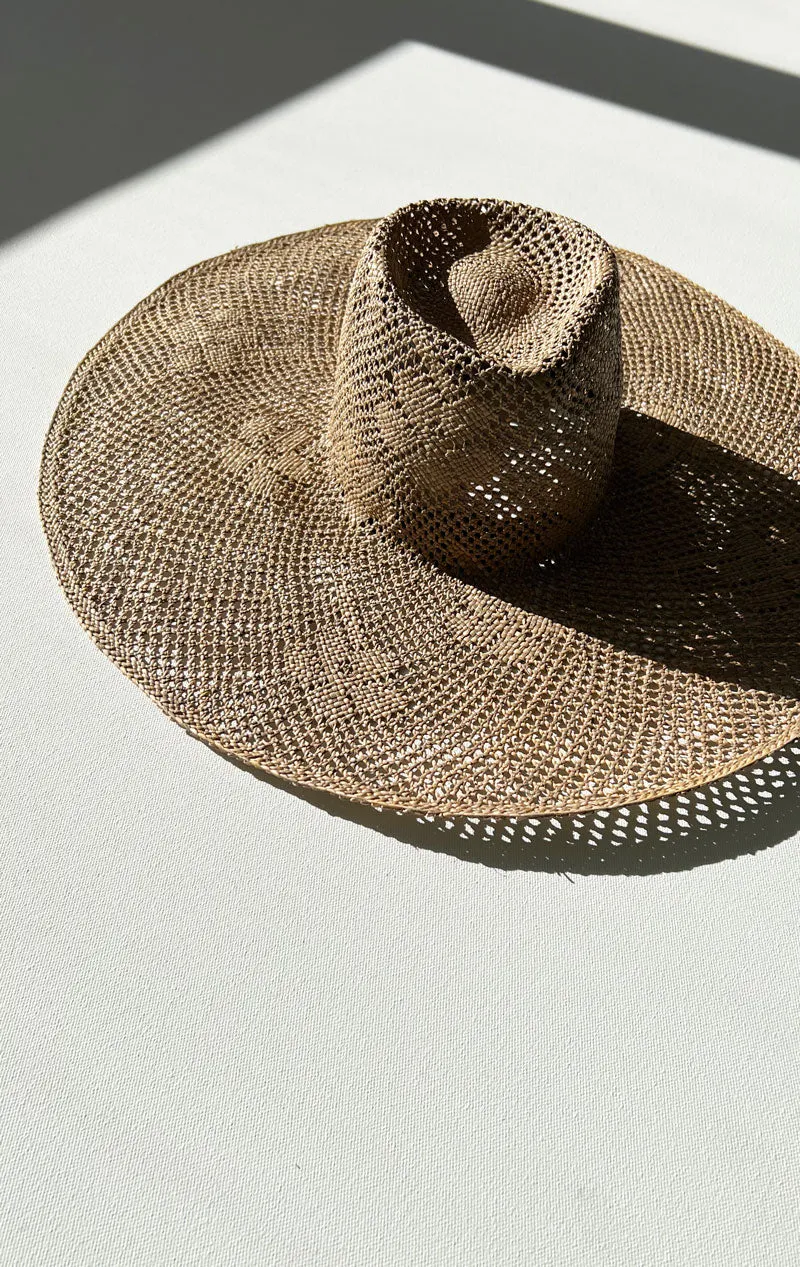 Natural Floral Large brim Hat-Medium
