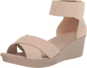 Naturalizer Women's Riviera Wedge Sandal H5170L7 Porcelain Brown 8.5M