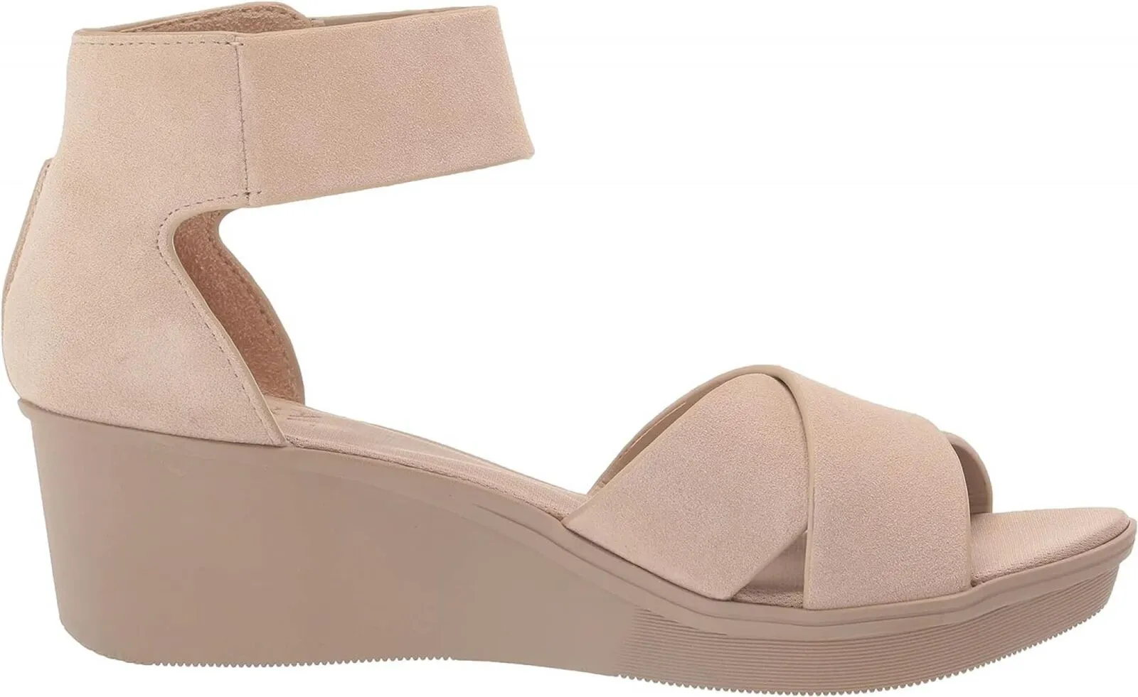 Naturalizer Women's Riviera Wedge Sandal H5170L7 Porcelain Brown 8.5M