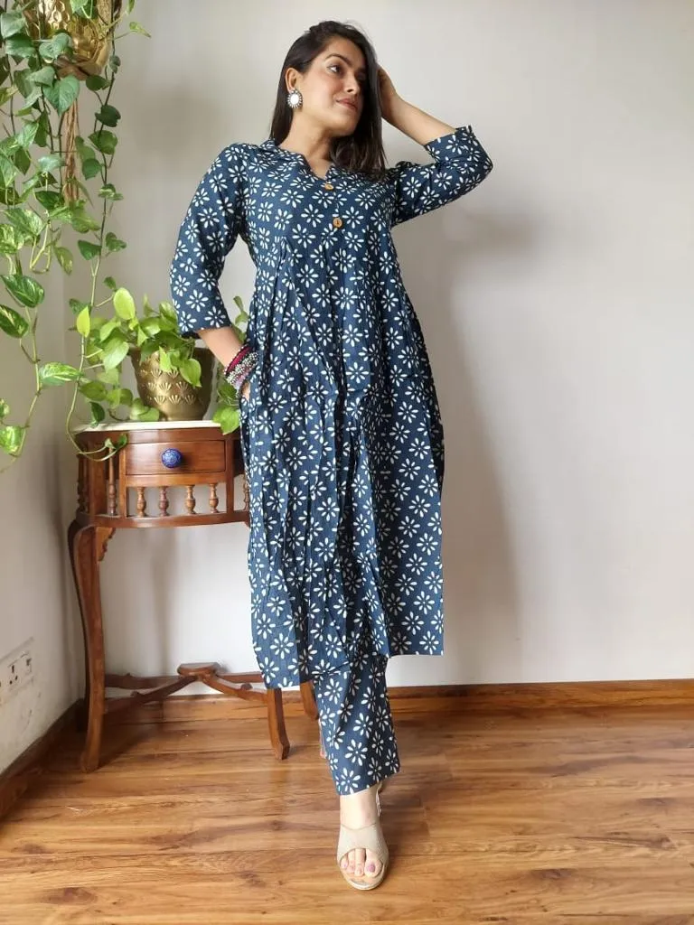 Navy Blue Naira Cut Suit Set