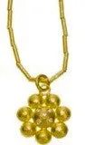 necklace  / gold 22k with diamonds rosette pendant