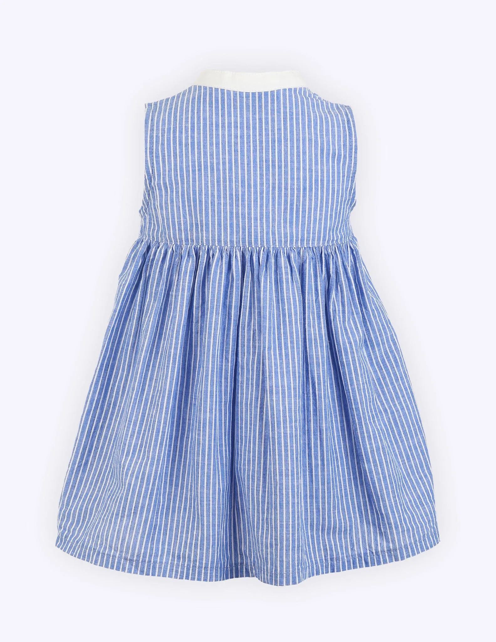 Nehru Collar Striped Dress