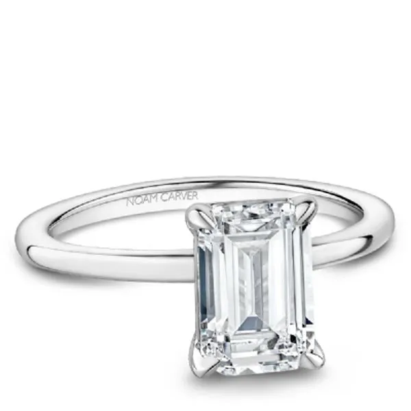 Noam Carver Emerald Cut High Polish Solitaire Engagement Ring