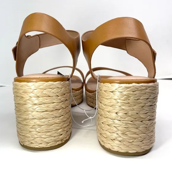 NWT TORRID Two Piece Platform Heeled RopeSole Sandal Size 10.5WW