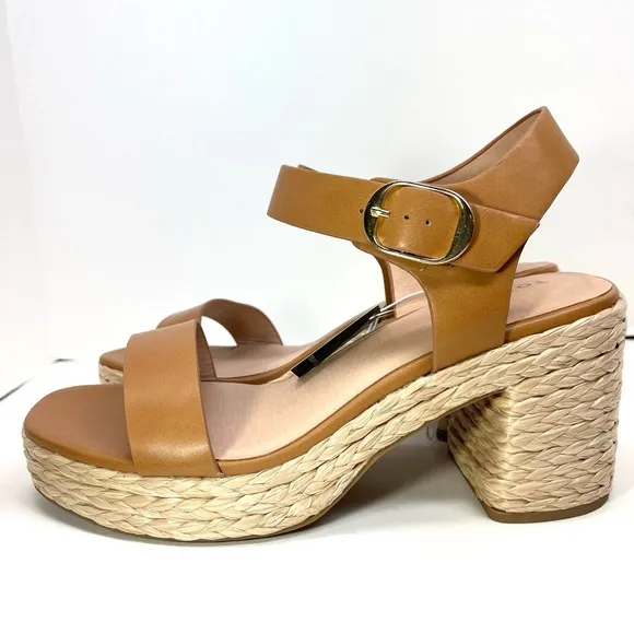 NWT TORRID Two Piece Platform Heeled RopeSole Sandal Size 10.5WW