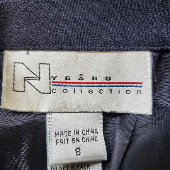 Nygard Collection Vintage Silk Maxi Skirt Size 8 Navy Blue