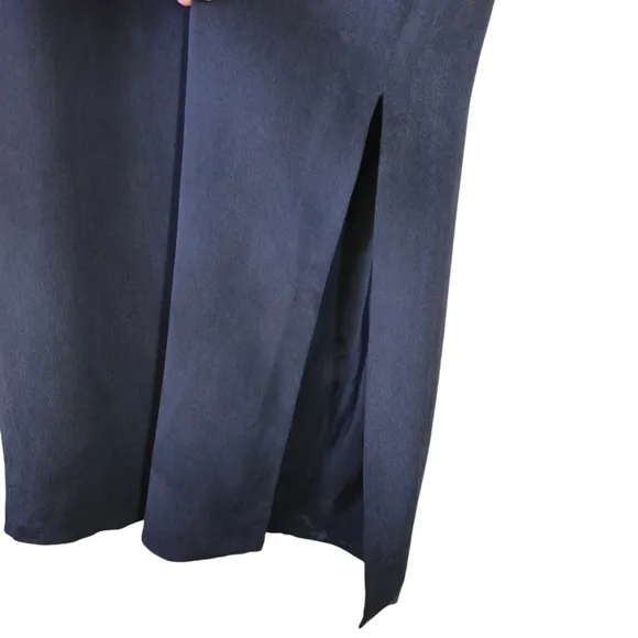 Nygard Collection Vintage Silk Maxi Skirt Size 8 Navy Blue