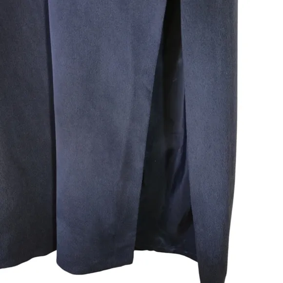 Nygard Collection Vintage Silk Maxi Skirt Size 8 Navy Blue