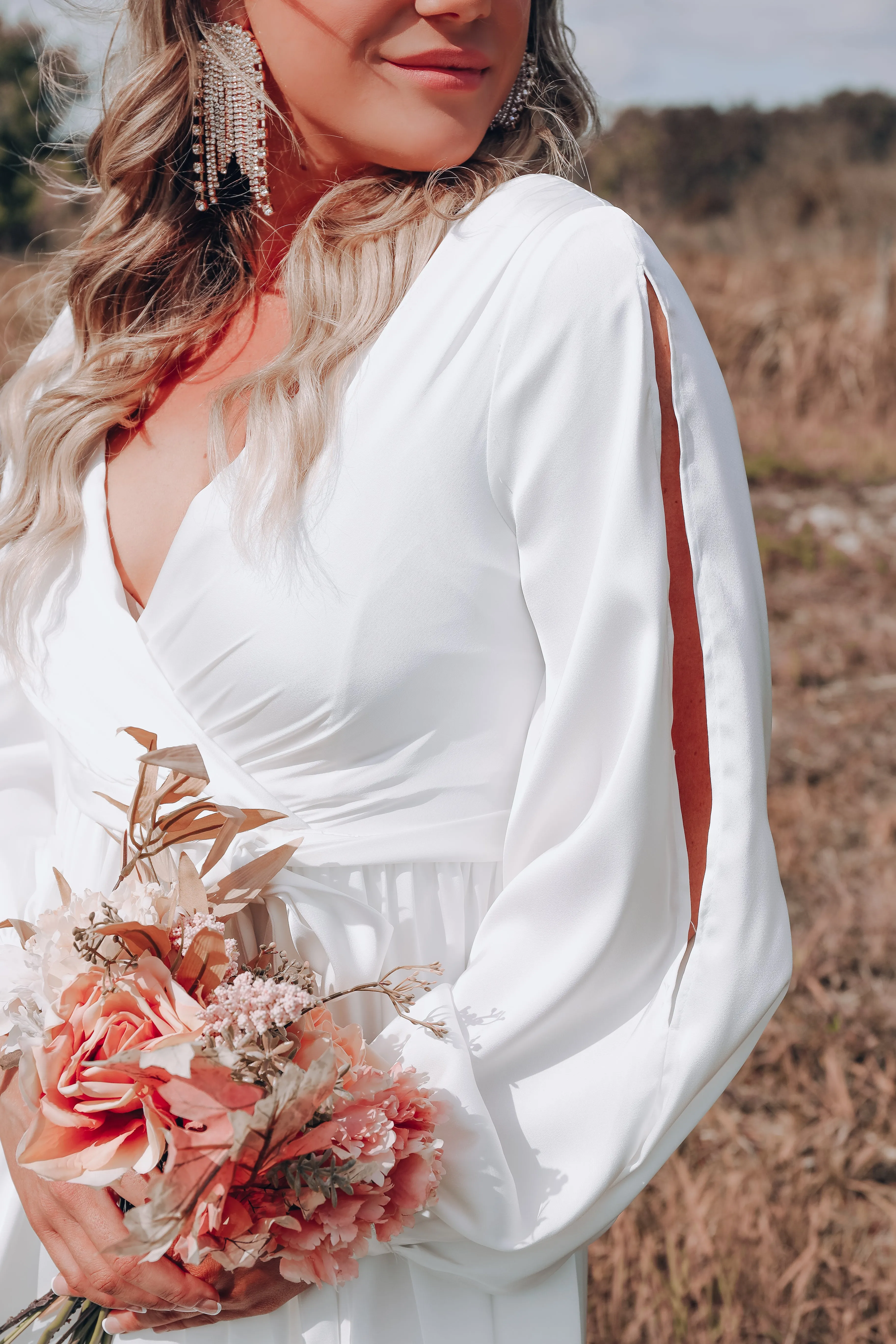 One And Only Satin Surplice Gown