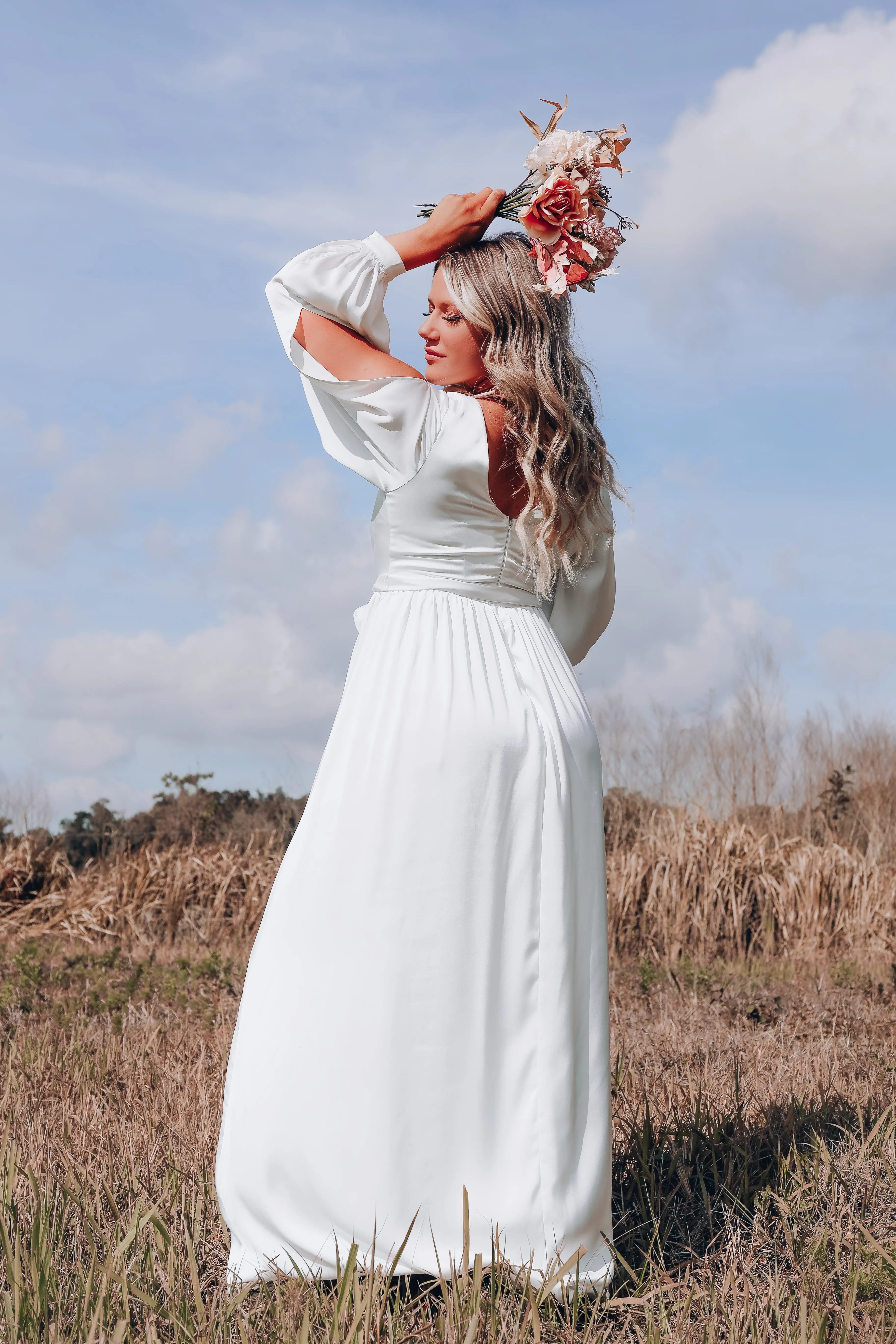 One And Only Satin Surplice Gown