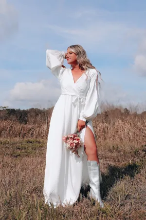 One And Only Satin Surplice Gown