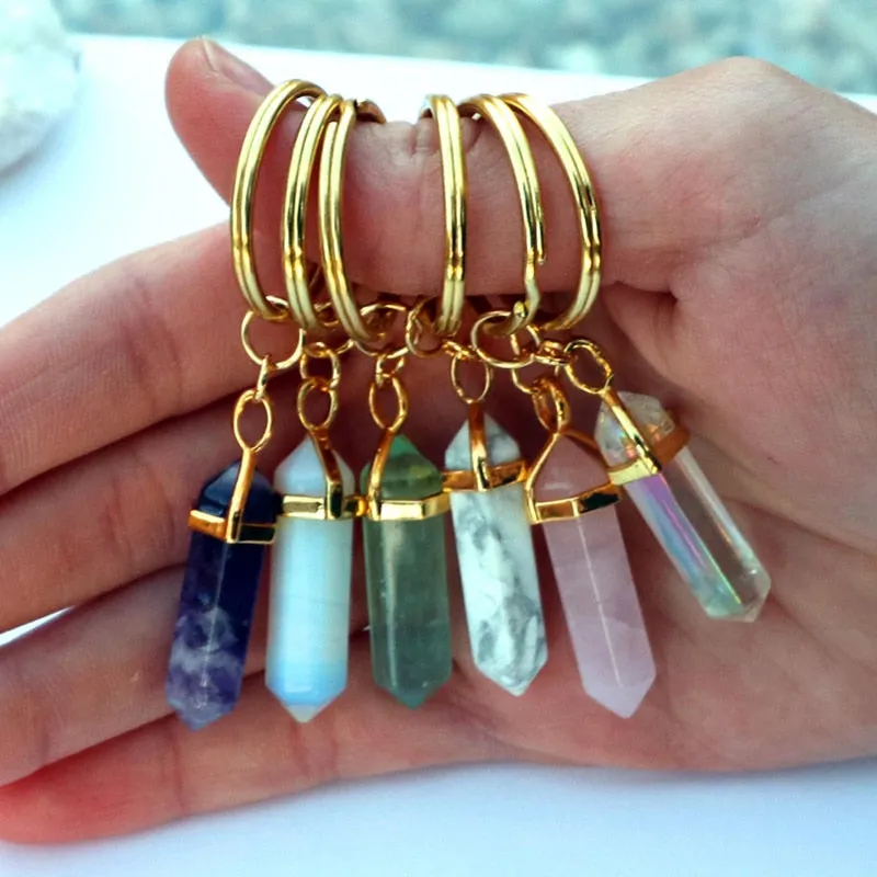 Original Nature Stone Pendant Keychain