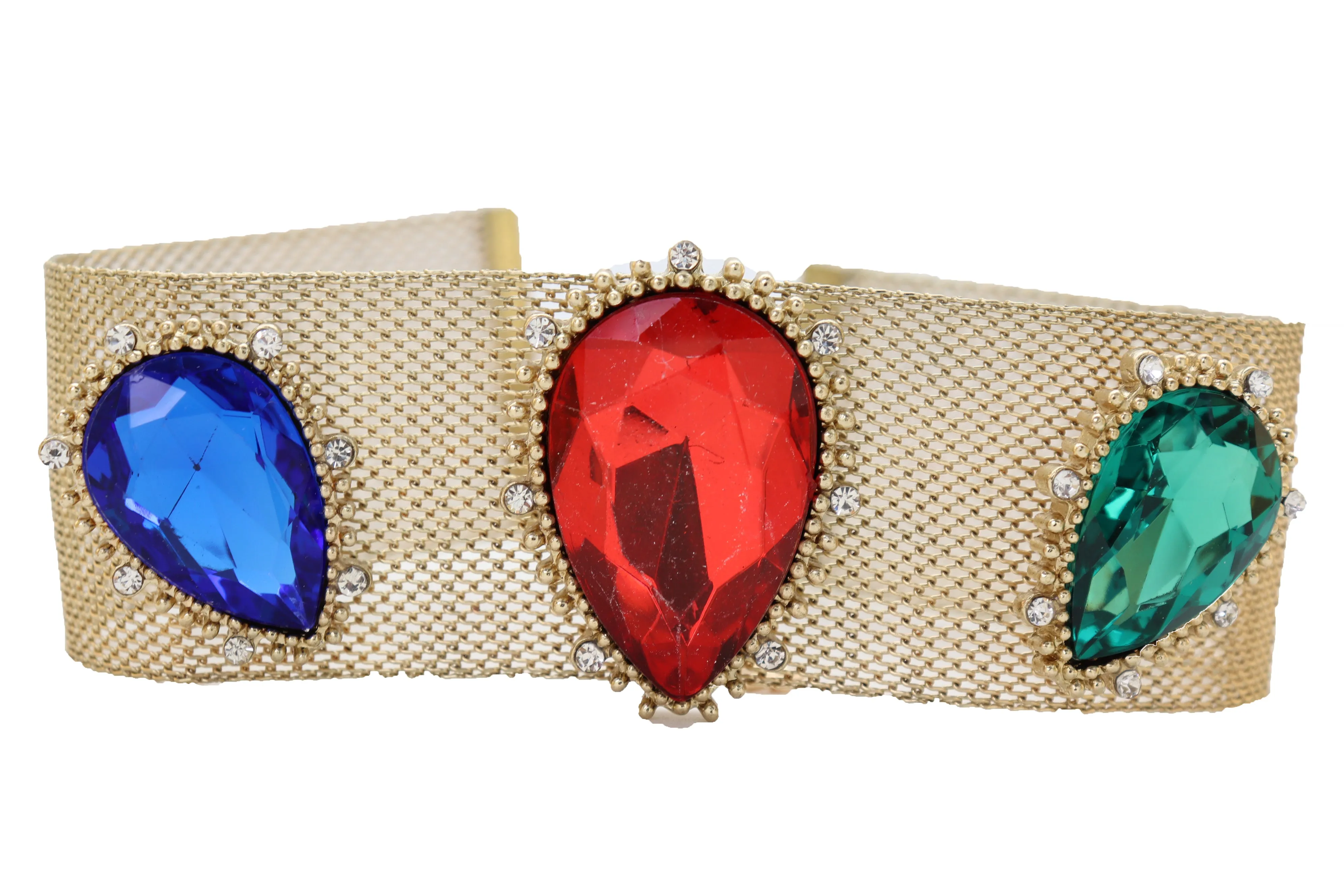 Oversized Jeweled Beads Mesh Choker Necklace