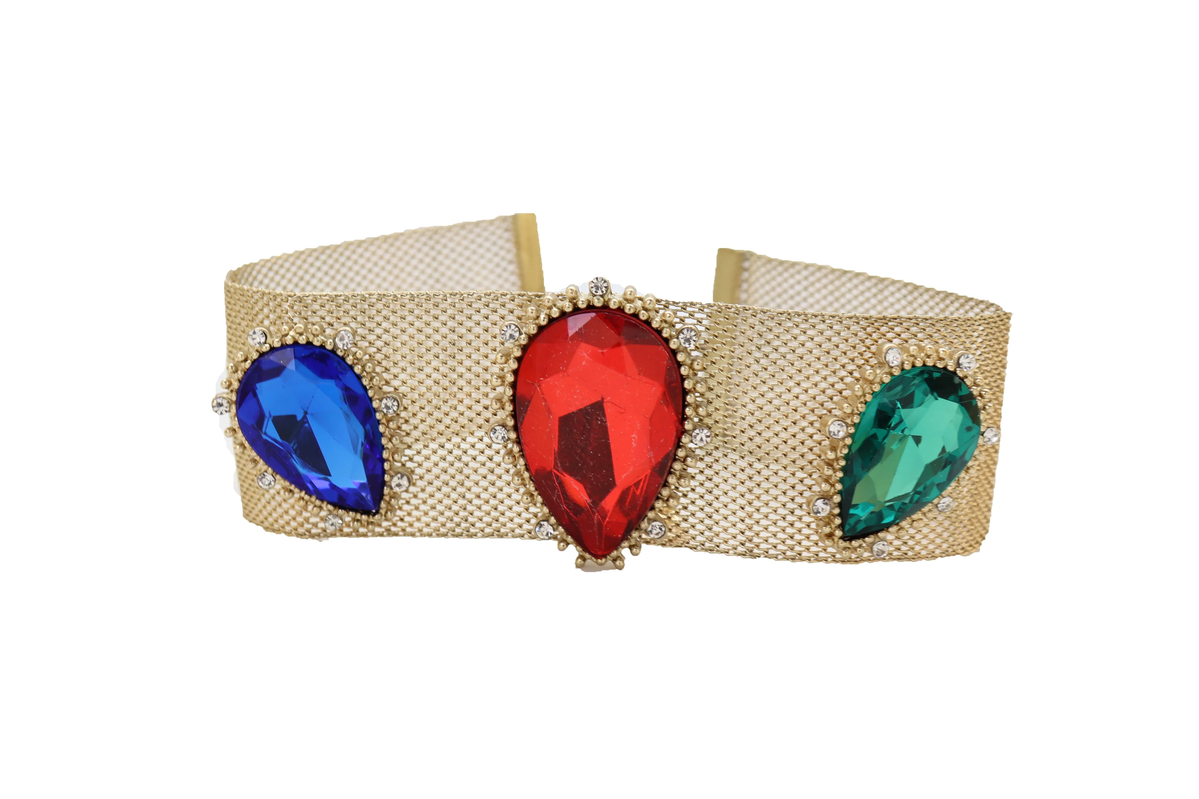 Oversized Jeweled Beads Mesh Choker Necklace