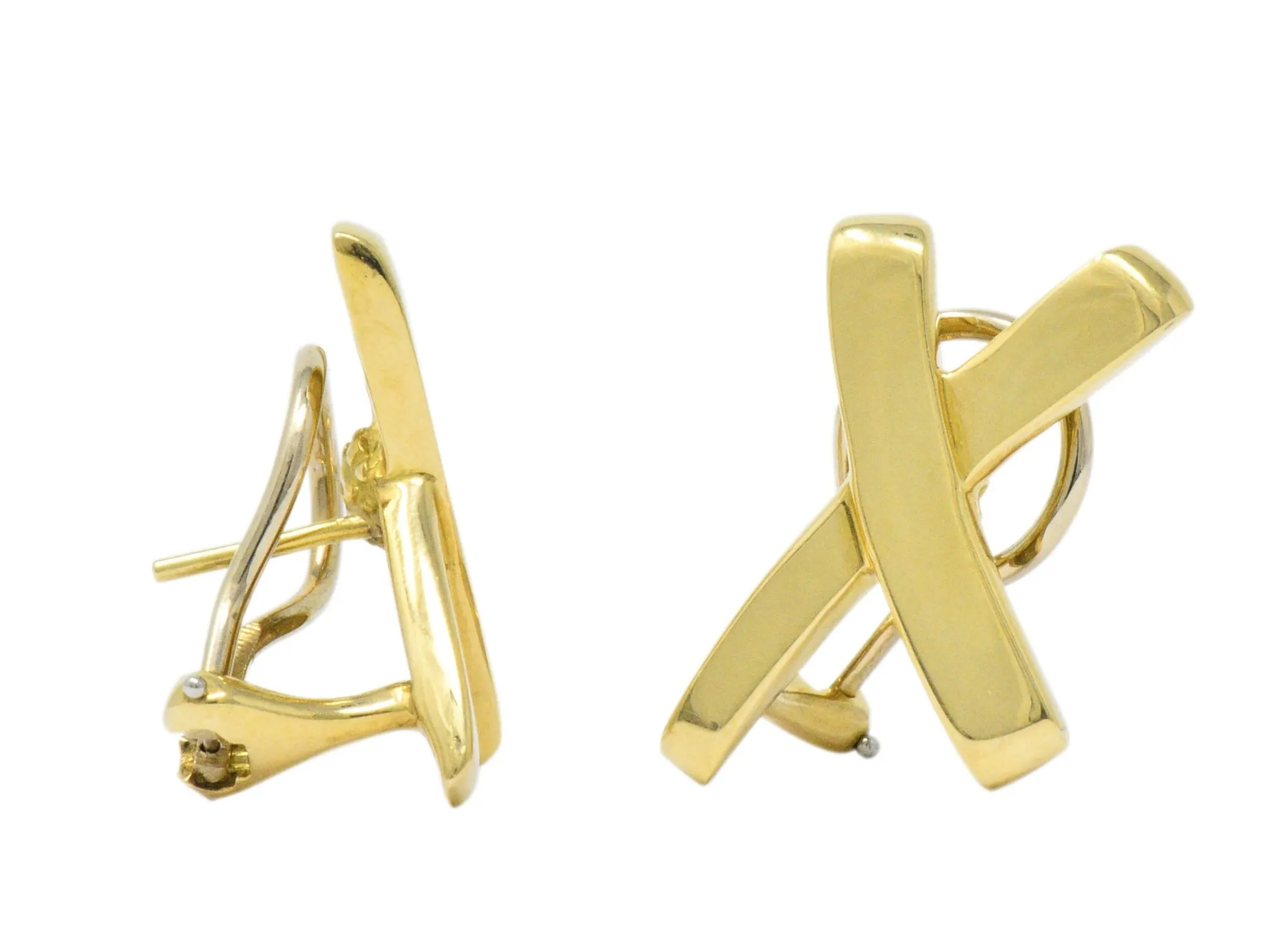 Paloma Picasso Tiffany & Co. 1984 18 Karat Gold "X" Earrings