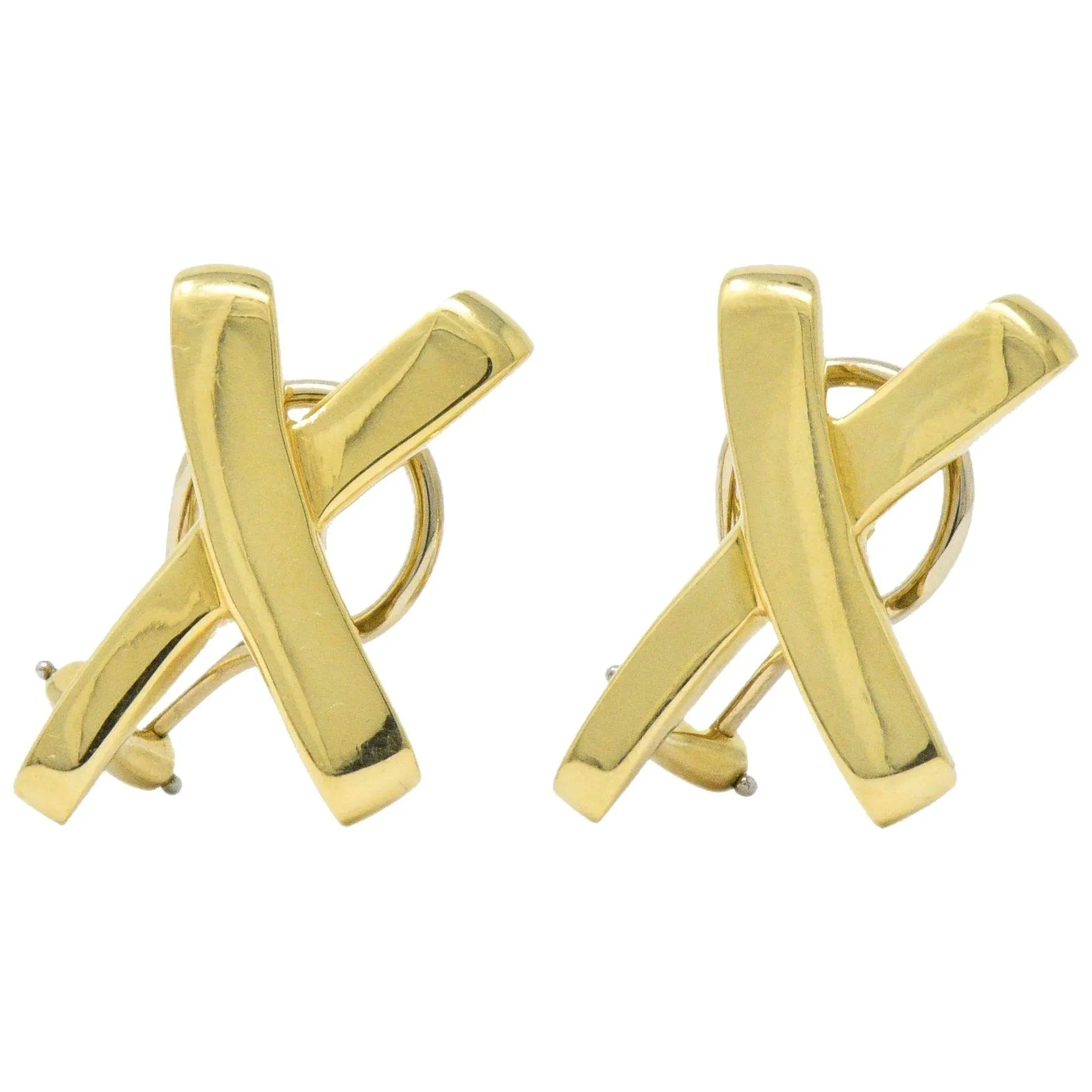 Paloma Picasso Tiffany & Co. 1984 18 Karat Gold "X" Earrings