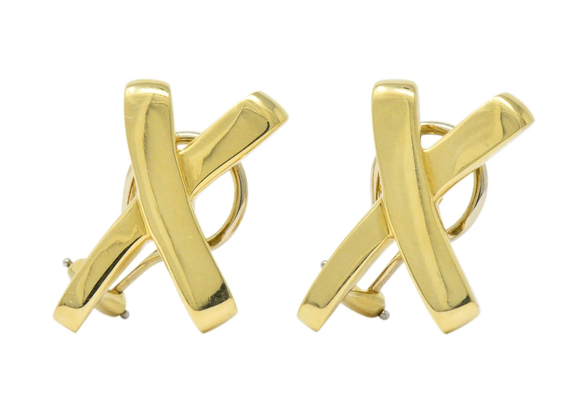Paloma Picasso Tiffany & Co. 1984 18 Karat Gold "X" Earrings
