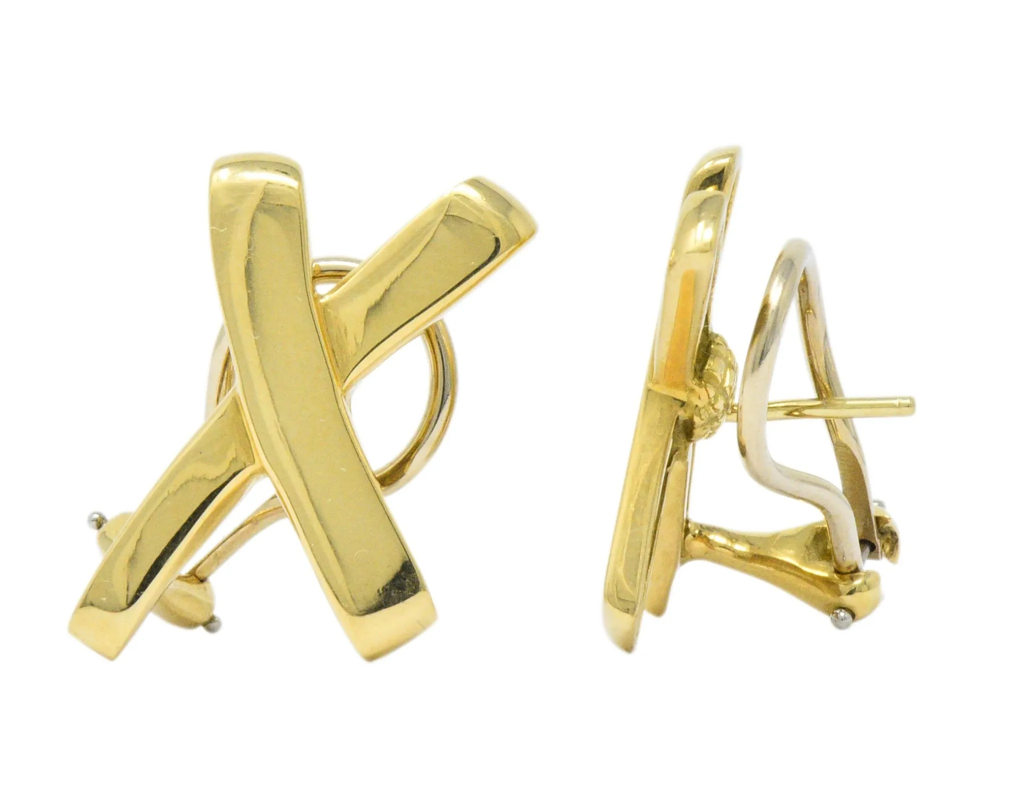 Paloma Picasso Tiffany & Co. 1984 18 Karat Gold "X" Earrings