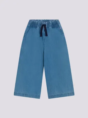 PANTALONI AMPI IN DENIM LEGGERO BAMBINA