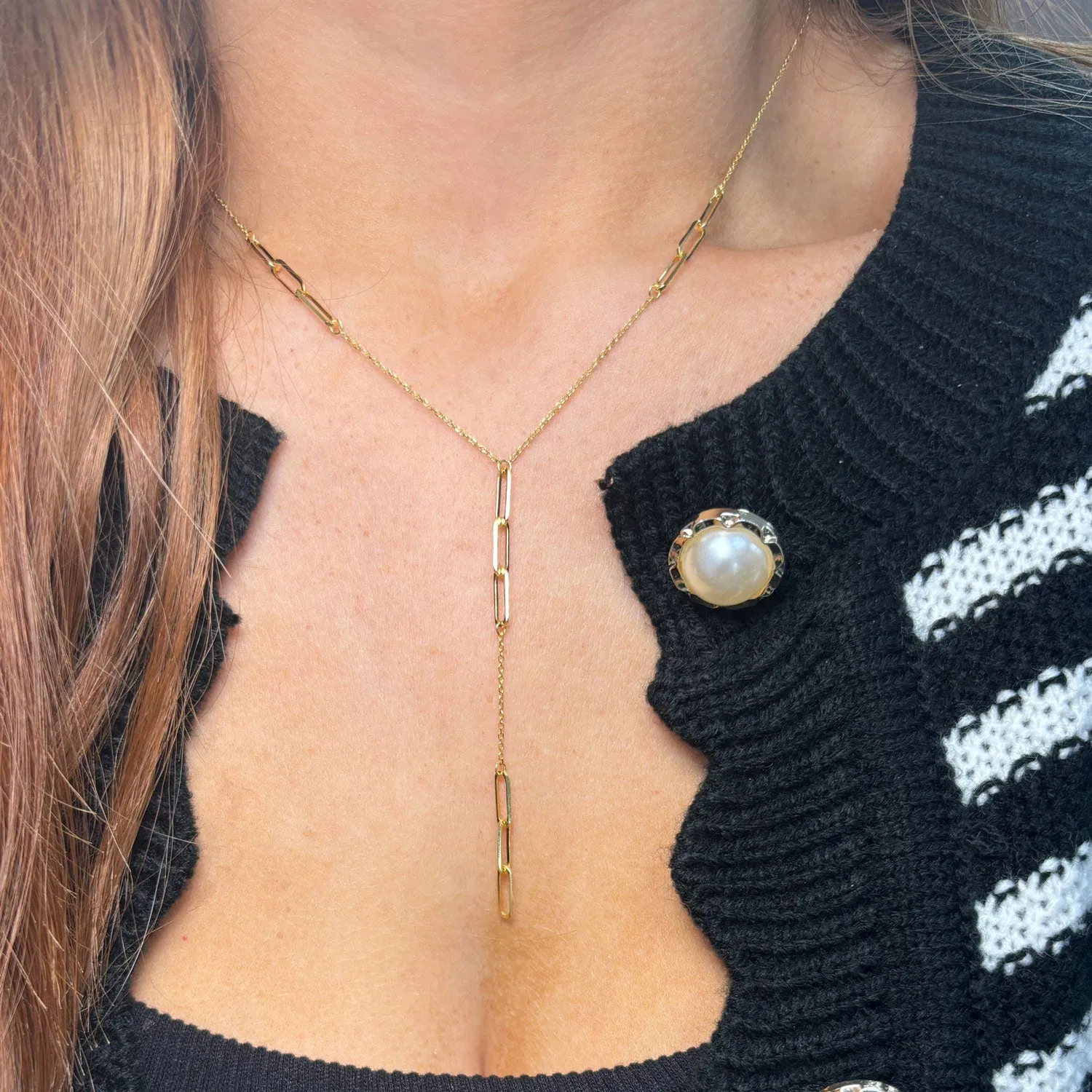 Paperclip Lariat Necklace