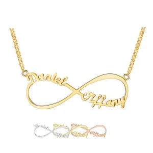 Personalized 2 Names Infinity Necklace