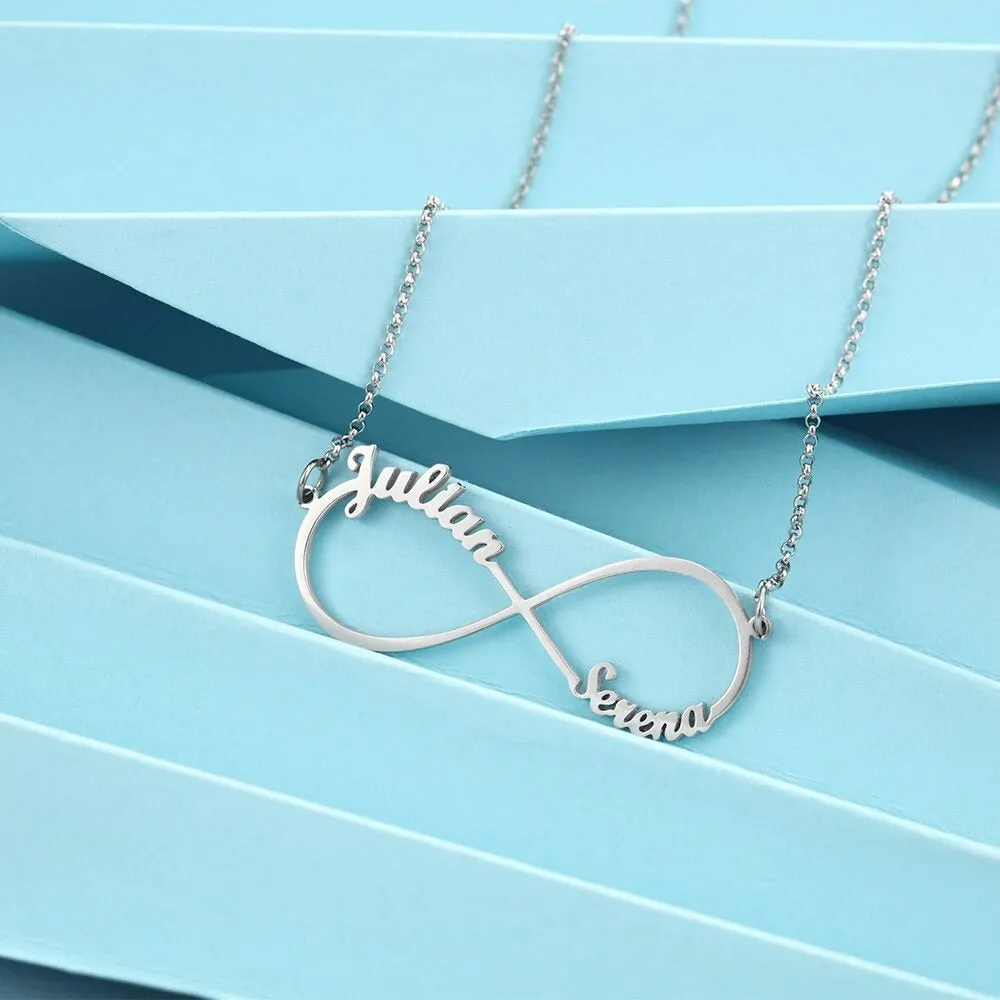 Personalized 2 Names Infinity Necklace
