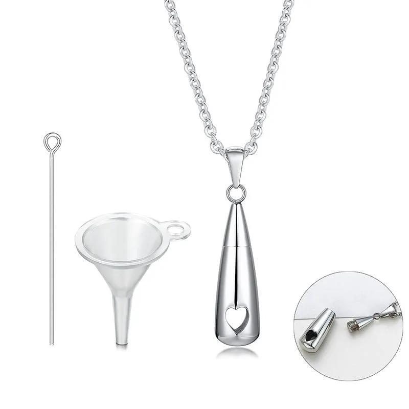 PIGGOODS Teardrop Ashes Cremation Women Necklace Jewelry