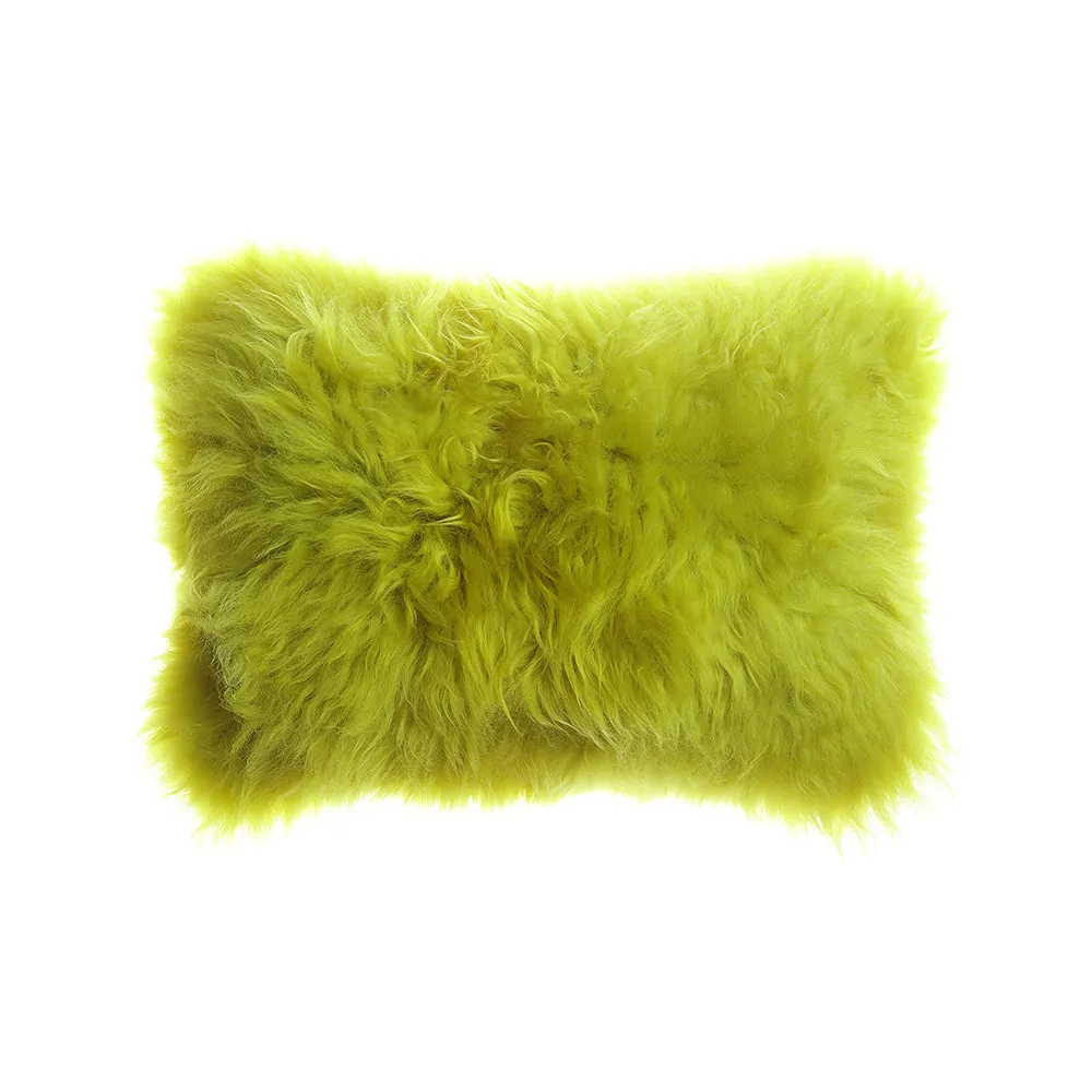 Pistachio Sheepskin Square Pillow