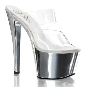 Pleaser Sky 302 Silver Chrome