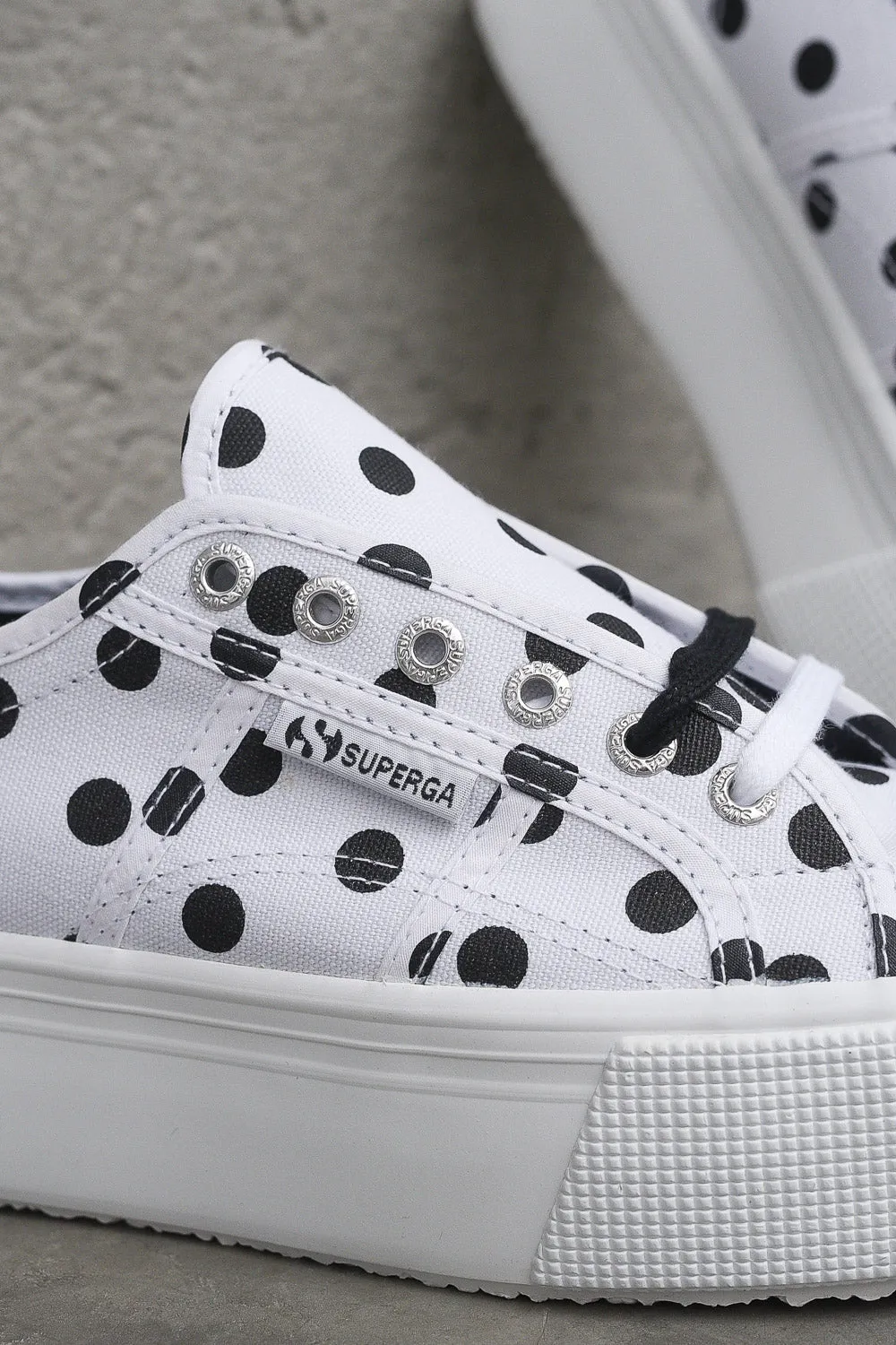 Polkadots Lady shoes Wedge - White Black Dots
