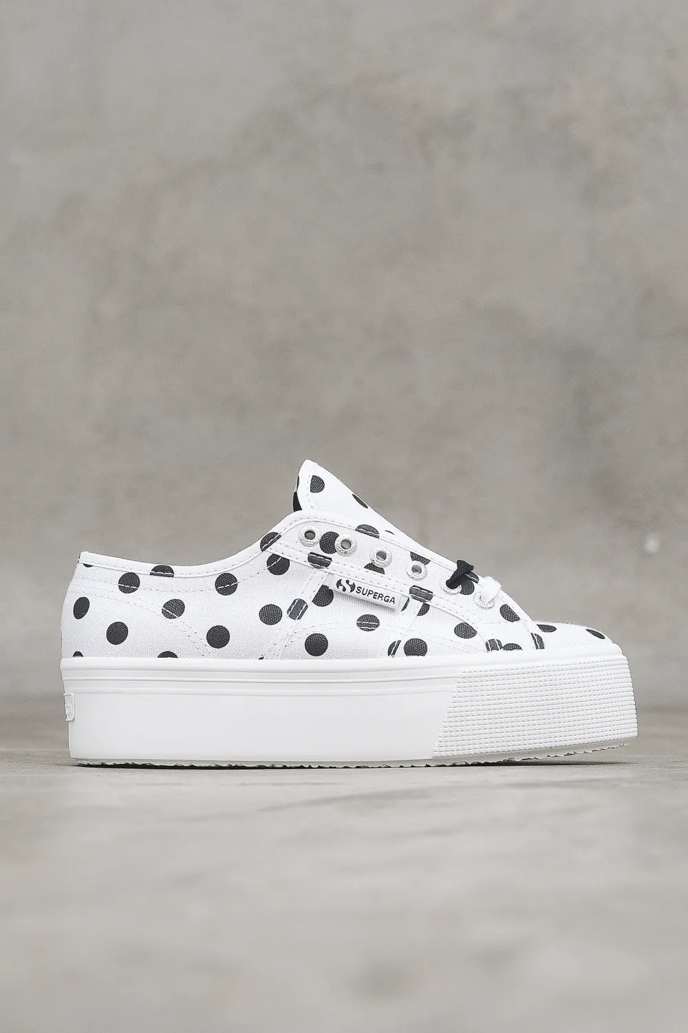 Polkadots Lady shoes Wedge - White Black Dots