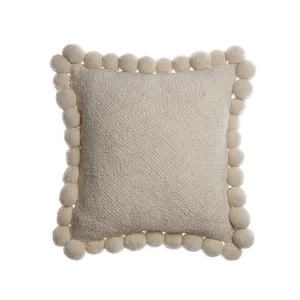 Pom Wool Square Pillow - Ivory