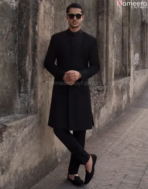 Premium Designer Black Sherwani for Wedding Wear #GN25
