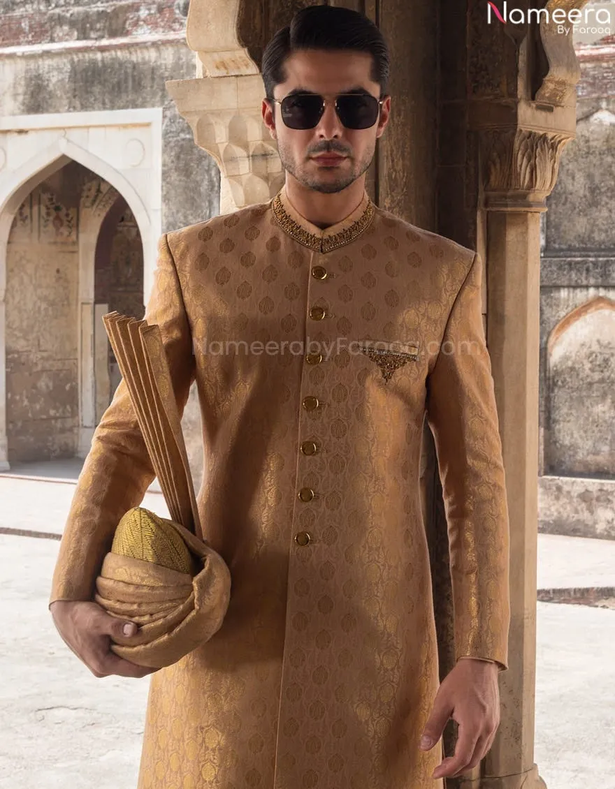 Premium Designer Brown Sherwani for Wedding Wear #GN26