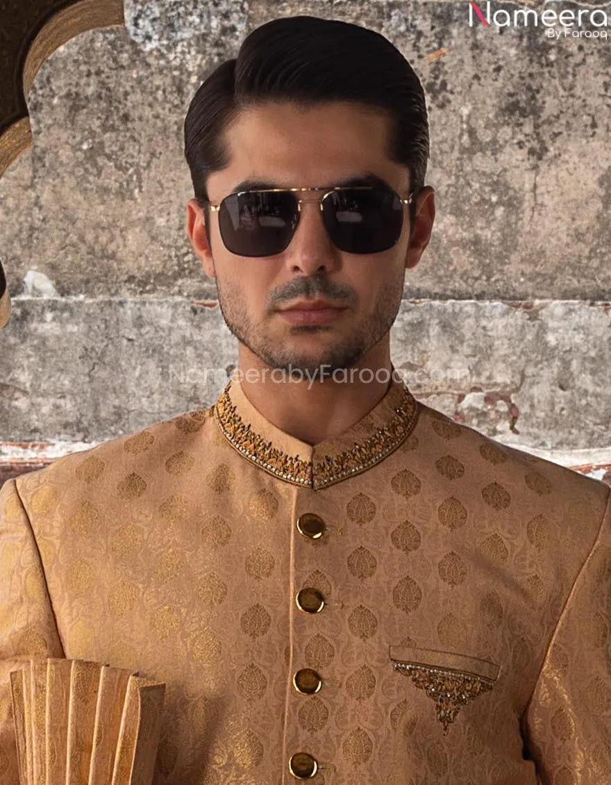 Premium Designer Brown Sherwani for Wedding Wear #GN26
