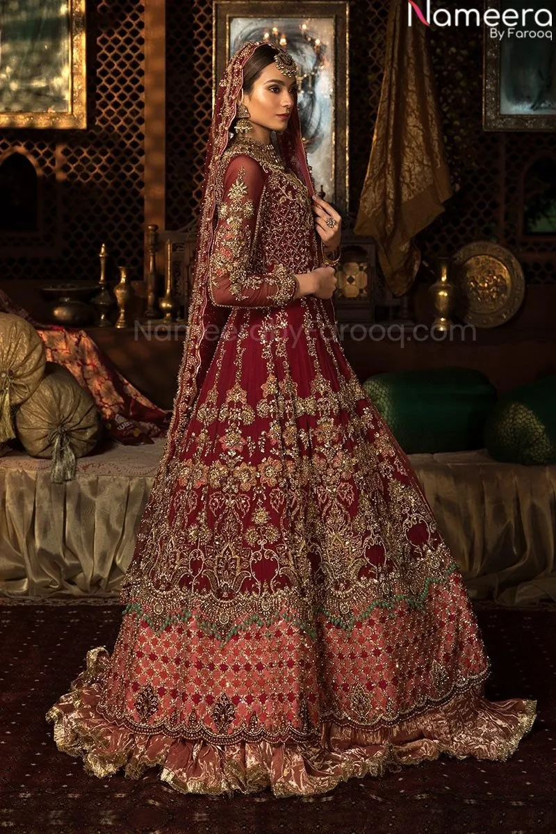 Premium Designer Maroon Colour Lehenga for Bride #BN818