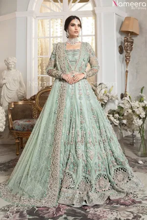 Premium Designer Peach and Sea Green Lehenga #BN819