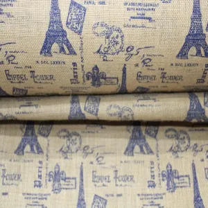 Printed Hexian Eifeel Tower Navy Blue 150cm