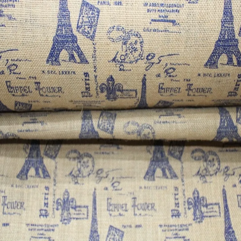 Printed Hexian Eifeel Tower Navy Blue 150cm