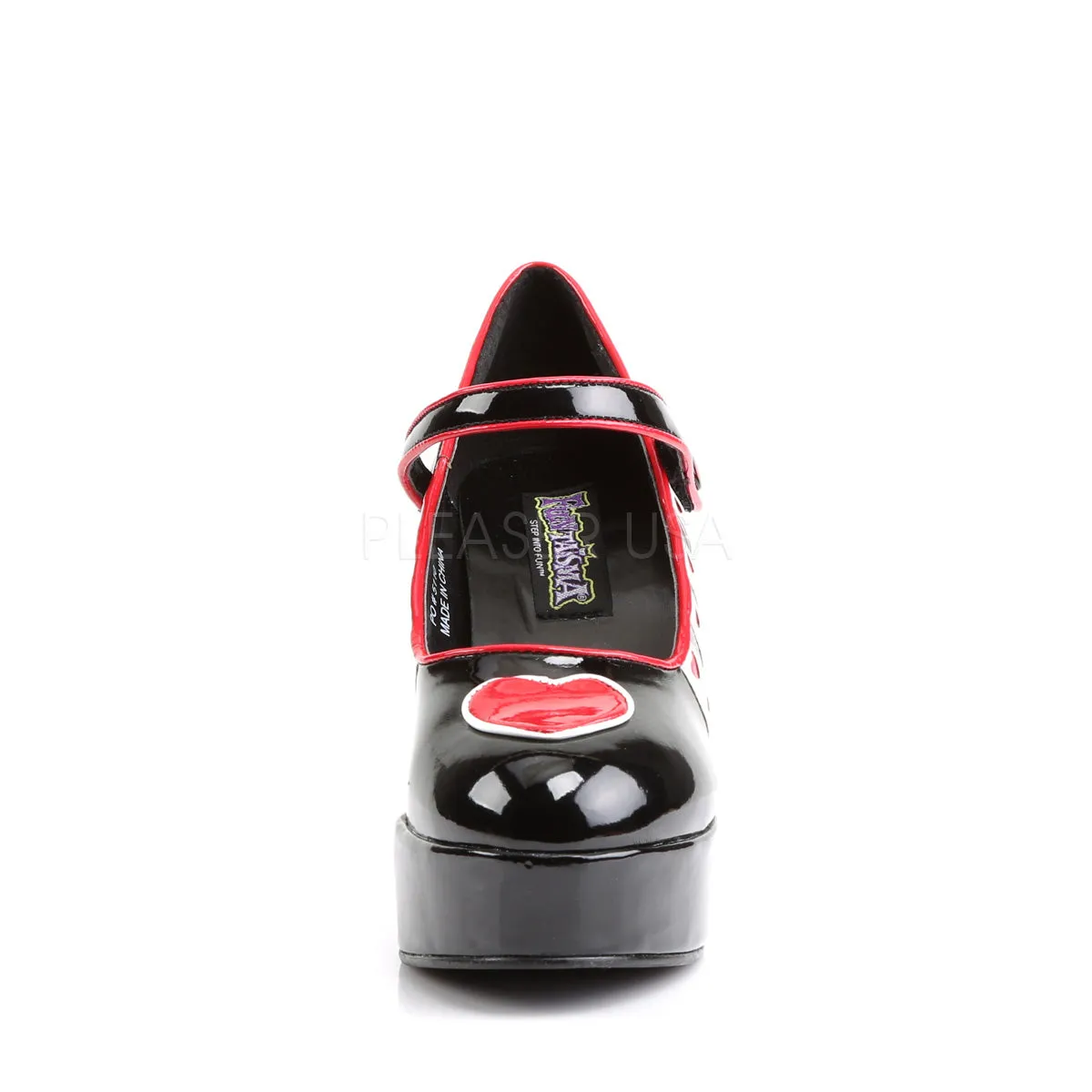 QUEEN-55  Black-White-Red Patent