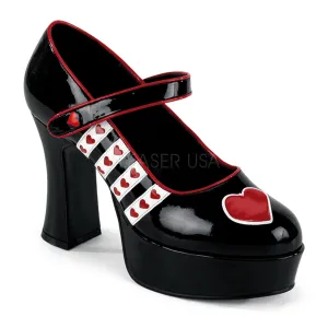 QUEEN-55  Black-White-Red Patent